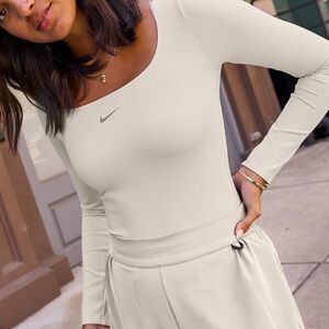 Nike Women's Long Sleeve Bodysuit - Ivoryish Color